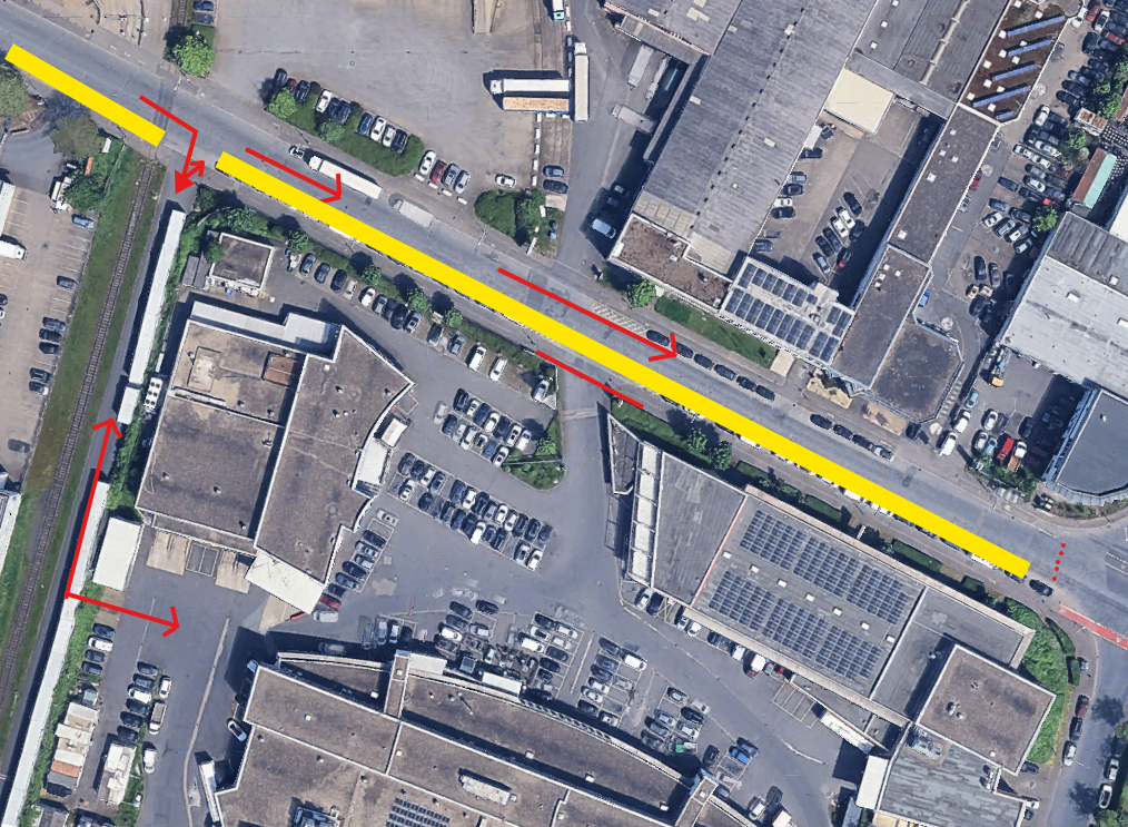 Einfahrt FVZ wegen Baustelle Carl Benz Strasse